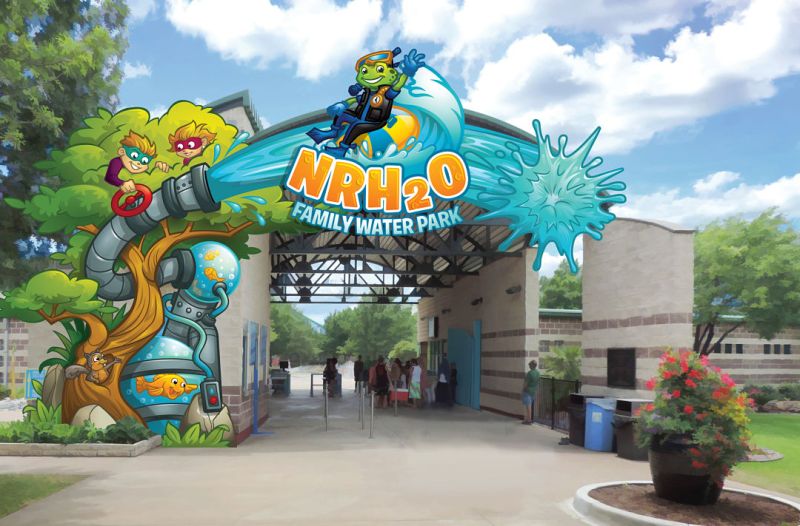 A rendering by FORREC of the re-designed entry sign with new characters.