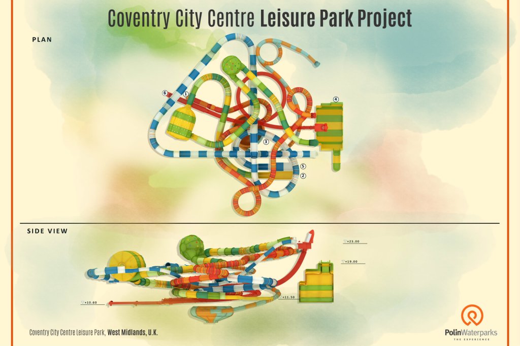 A rendering of Polin's slide design for Leisure Park.