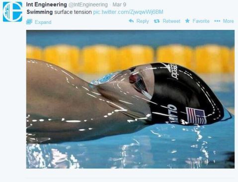 @IntEngineering brought back this favorite of Olympic gold medalist Tyler Clary from the 2012 London Games. Clary is doing what he does best, the 200 meter backstroke, but he's also illustrating the fascinating phenomenon of surface tension. #AISwimSocial