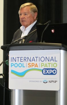 Bruce Dunn representing the National Swimming Pool Foundation at an industry presentation