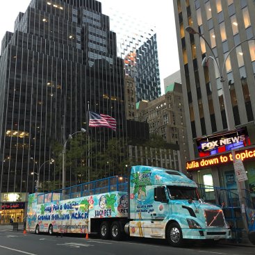 The mobile wave machine traveled from San Francisco to Manhattan, with stops in between including San Diego, Houston and Lake Jackson, Texas, to find the right team of nine canines.